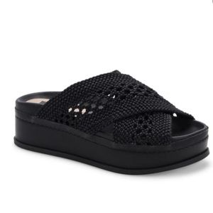 Dolce Vita Womens Winona Black Slide Sandals Shoes 8 1/2